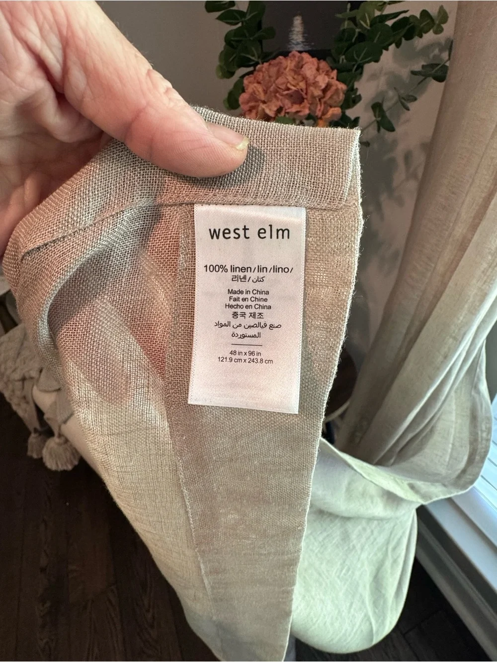 West Elm Linen Light Dusty Rose Curtains - Soft Neutral Drapes